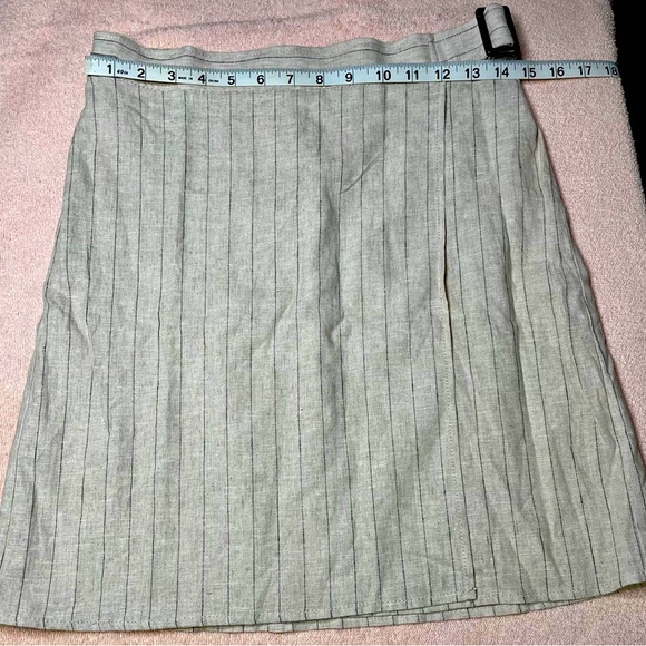 Max Studio Dresses & Skirts - New Max Studio Linen Wrap Skirt Tan Striped Womens SMALL NWT MSRP$88.00